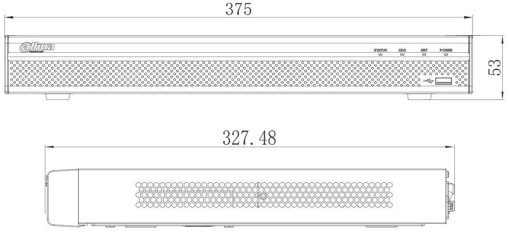 Габаритные размеры DAHUA DHI-NVR5216-16P-4KS2E
