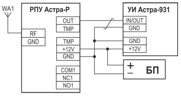 Схема подключения Астра-Р